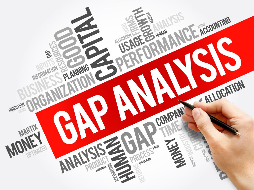 Complete a gap analysis to foind the gaps and opportunities