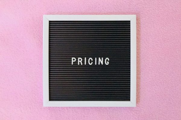 Pricing on pink background